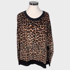 Secret Treasures Sleepwear Essentials 3X 22W Brown Cheetah Print Top